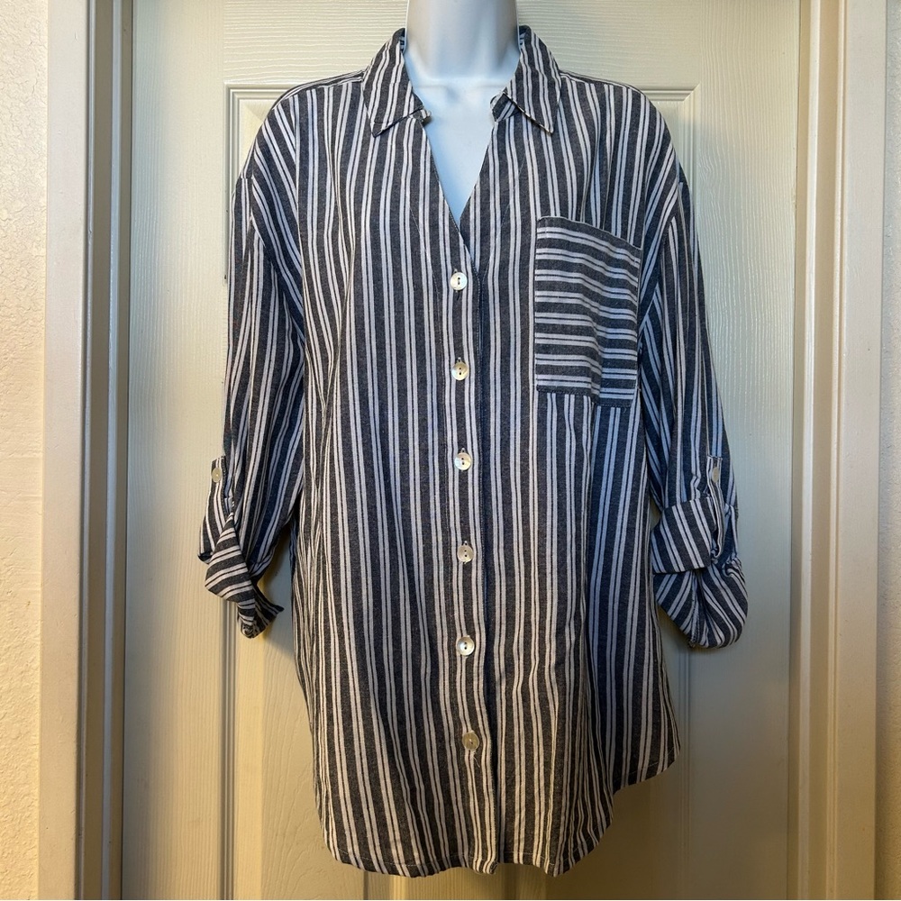CLUB Z COLLECTION • Striped Boyfriend Shirt